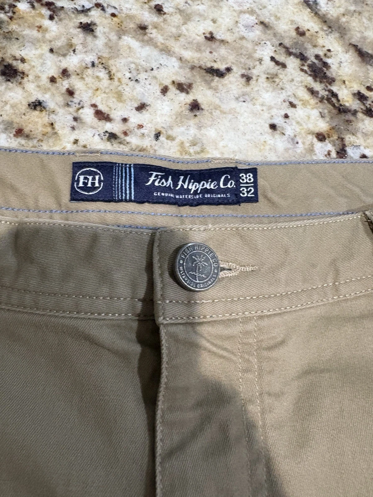 Fish Hippie Co. Men’s Dunewalk 5 Pocket Pants, Dark Tan, 38x32(30).