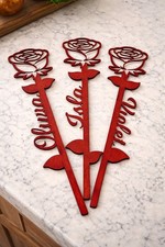Personalised Wooden Rose Name Flower | Perfect gift for her | Laser Cut Decor