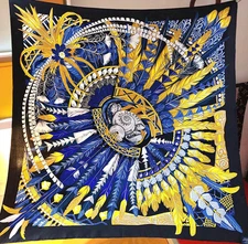 Feather Print 14 Momme Twill Silk Mulberry Neckerchief 88X88cm Scarf Squre wrap
