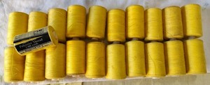 Lot 21 Beachwood Ltd 100% Spun Polyester Sewing Thread Cone Overlock Yellow