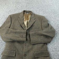 Banana Republic Blazer Mens 42S Brown Herringbone Wool Tweed Sport Coat Jacket