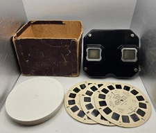Vintage SAWYER'S VIEW-MASTER w/3 Reels, Reel Case & Original Box (No Box Lid) 📷