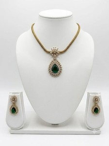Authentic Gold Plated Feather Necklace Set for Women Dangle Earrings Indian Jewelry
