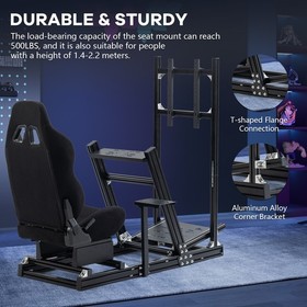 Supllueer 4080 Aluminum Racing Sim Cockpit With TV Stand Seat Fit Thrustmaster