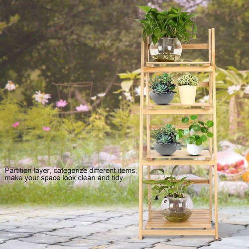 4 Tier Ladder Shelf Display Unit Home Bookcase Stand Plant Flower Storage R HEN - Picture 3 of 14