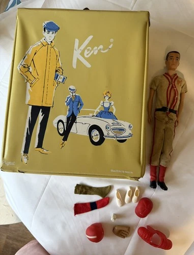 Vintage ~ Original Ken doll ~ 1963 ~ Incl Carrying Case, Clothes, Shoes,