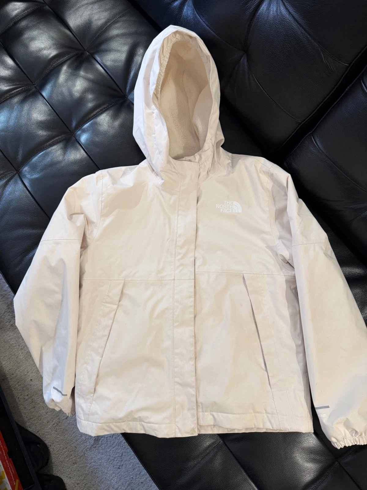 The North Face Warm Antora Girl's White Rain Jacket - Size Large (12)