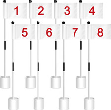 10 Set Golf Flagsticks Putting Green Flags for Yard, Normal, Mixed