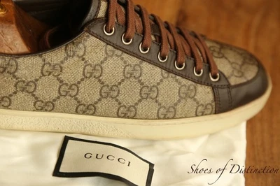 Gucci Ace GG chaussures en cuir marron baskets baskets femmes UK 5 US 8 EU 38 - Photo 1/4