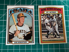 1972 Topps #429 & #430 Bob Robertson In Action Pittsburgh Pirates