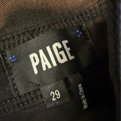 Paige Sierra Black Denim Overalls Adjustable Straps Tapered Leg Casual 29" - Picture 8 of 10