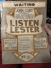 M 1926 ‘Waiting’ Sheet Music from LISTEN LESTER Revue by Harold Orlob