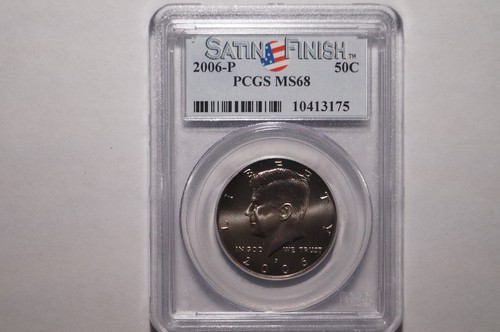 2006-P KENNEDY HALF DOLLAR GRADED PCGS MS68 SATIN FINISH - Picture 1 of 4