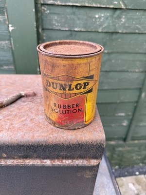 Vintage Dunlop Rubber Solution Öldose im Originalzustand 