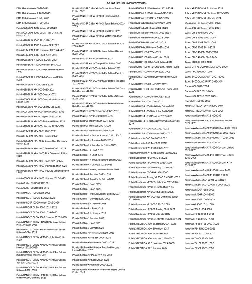 Гибкий цилиндрический телефон Tusk 90-95 мм для Kawasaki KLX400R 2003 - Изображение 2 из 3