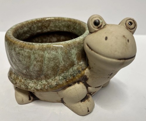 Gartenfreunde Schildkröte Sukkulente Luftpflanze Kaktus Keramik glasiert Dekor Topf Übertopf - Bild 13 von 14