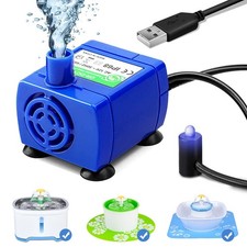 Pet Water Dispenser Pump USB Rechargeable LED Light Cat Drinking Fountain Motor