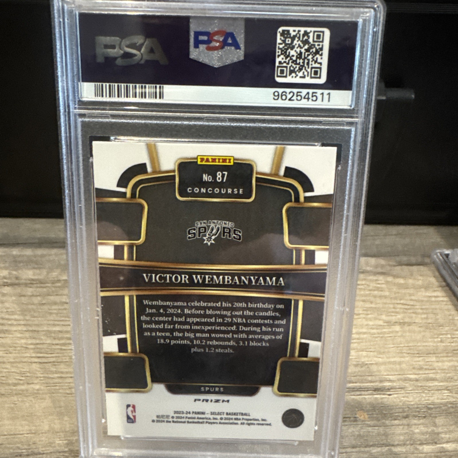 🔥 2023 Select Victor Wembanyama Red Cracked Ice Rookie PSA 10 GEM MINT 🔥 view 3