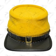 American Civil War Officers Kepi Cavalry Yellow lined , 100 Wool
