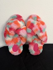 Cat And Jack Girls Slippers Furry Fun multicolored Size L 4/5 Youth
