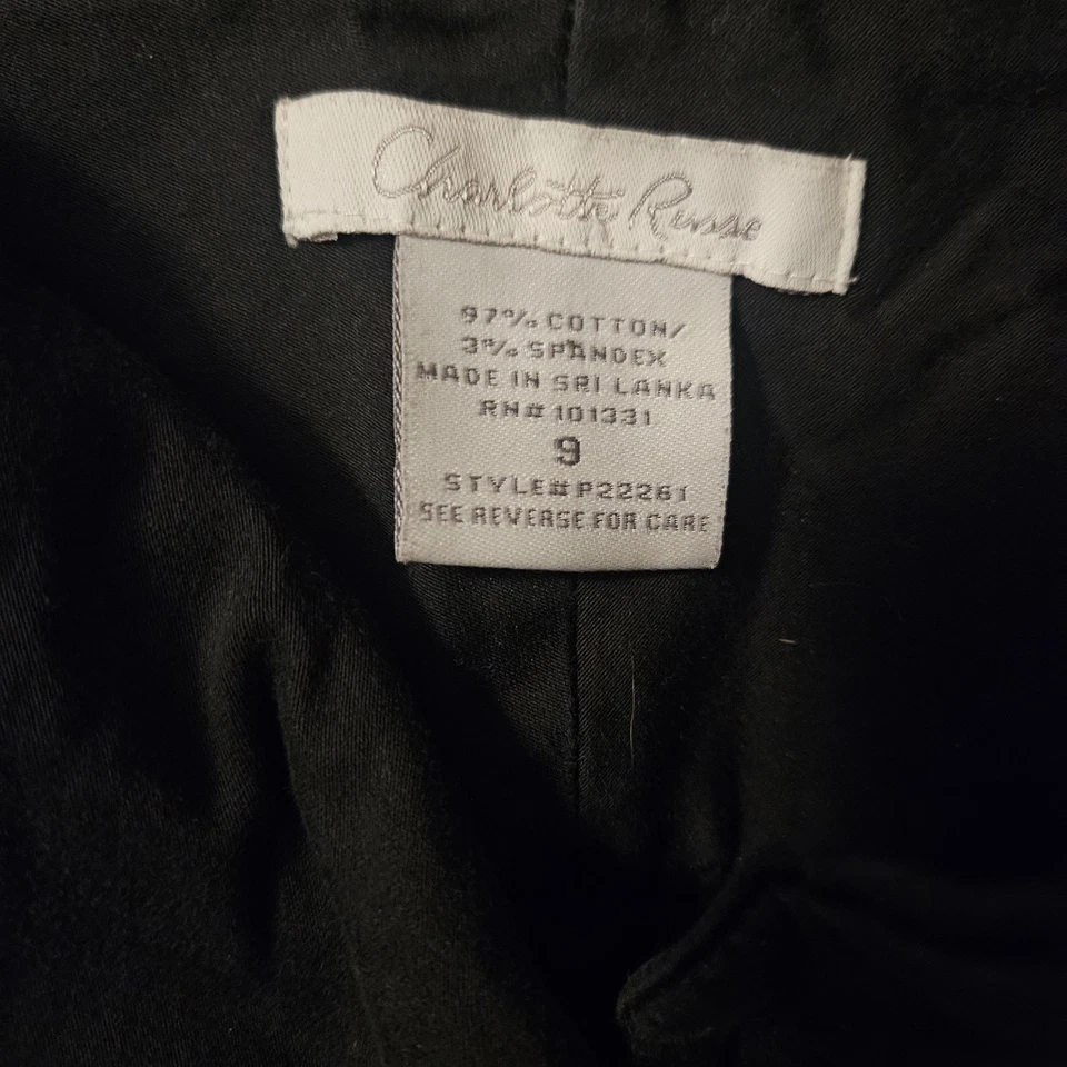 Mini Pantalones Cortos Charlotte Russe Y2K Negro Talla 9 Foto 3 de 4