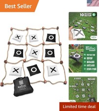 Engaging Outdoor Giant Tic Tac Toe with 10 Bean Bags - Eco-Friendly Fun