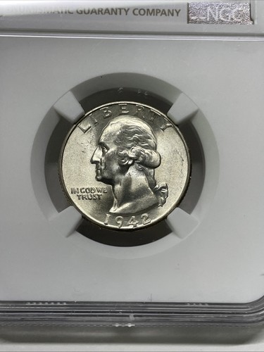 1942-D Washington Silver Quarter 25c NGC MS65 - Picture 2 of 4