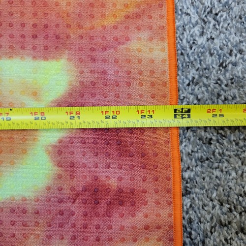 Yogitoes Skidless Yoga Mat Towel Orange Yellow Red Tie Dye Grippy - Picture 10 of 10