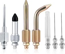 7Pcs Needle Tips Elbow Adapter Dispenser Rubber Nozzle Grease Gun Accessory Kit