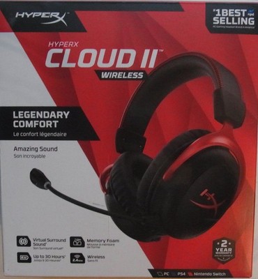 HyperX Cloud II Wireless Ohrumschließende Gaming-Headset - Rot NEU PC PS4