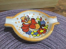 3.75" BIRD  design pottery Cheramiche Bariloche Tea Bag Holder Spoon Rest ITALY