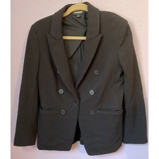 Express Supersoft Double Knit Breasted Black Blazer Preppy Academia Size Medium