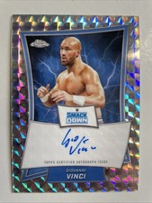 2025 Topps Chrome WWE Giovanni Vinci Blue Brand Auto Geometric
