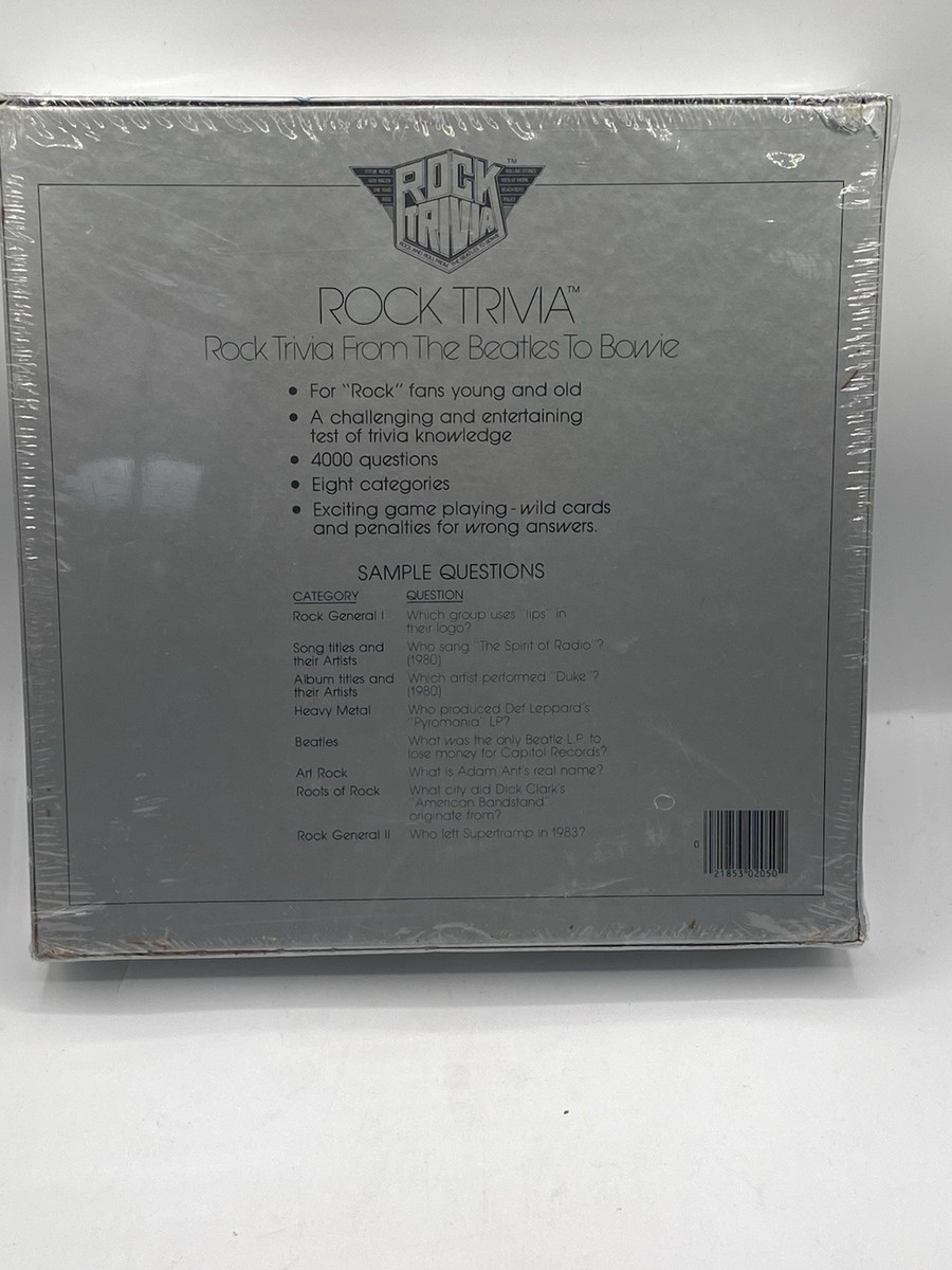 ROCK TRIVIA 1984 Board Game Pressman NEW Sealed Beatles To Bowie