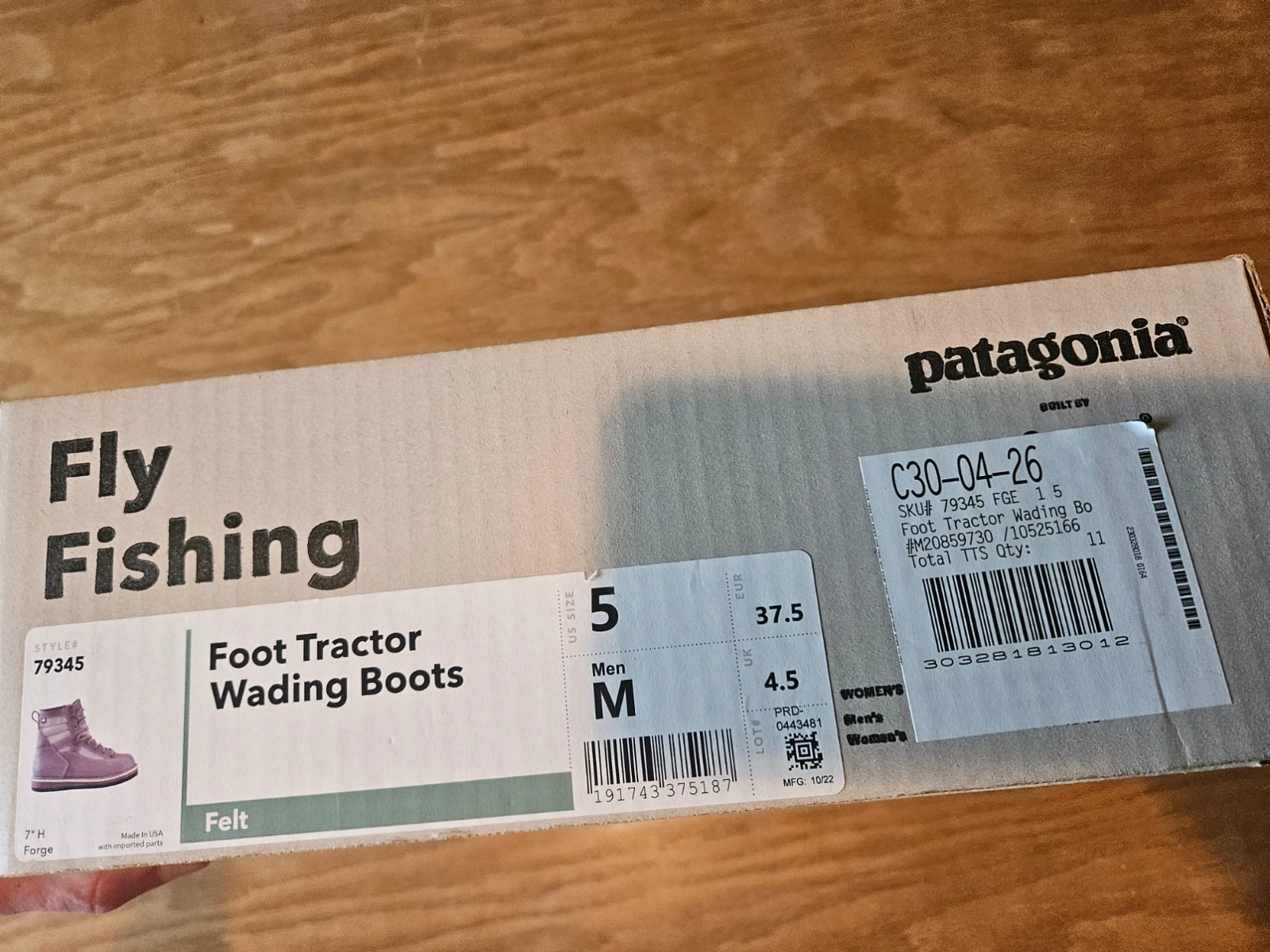 Patagonia Danner Foot Tractor Felt Wading Boots size 5 EUR 37.5