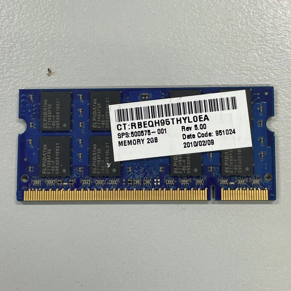 Elpida 2GB DDR2 RAM PC2-6400 800MHz non-ECC Unbuffered SODIMM EBE21UE8AFSA-8G-F - Image 4 of 4