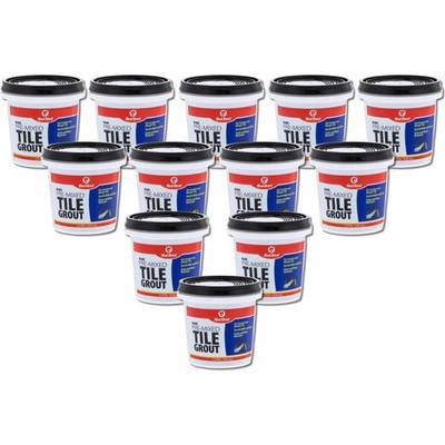 Pre-Mixed Tile Grout - Black, 1/2 Pint, 12 Pack for Floors & Walls
