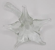 Unbranded Clear Lily Glass Flower Bud Vase w/ Twisted Stem VTG 1970's