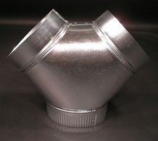 6 X 6 X 6 SHEET METAL TRUE WYE FOR DUST COLLECTORS -Crimped Single Side - TY666B