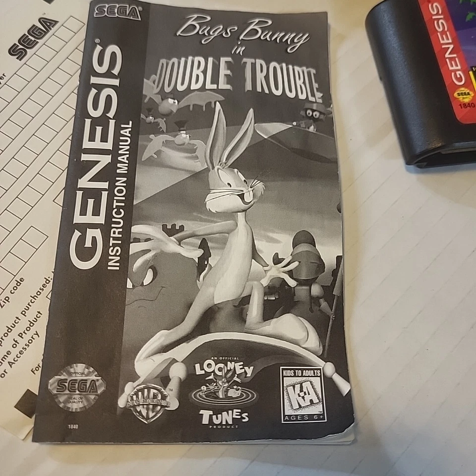 SEGA GENESIS - Bugs Bunny Double Trouble - Complete in Box - Tested - Image 3 of 4