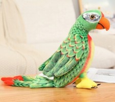 Green Budgerigar Parrot Bird 20 Inch Stuffed Animal Plush Toys Doll Kids Gifts