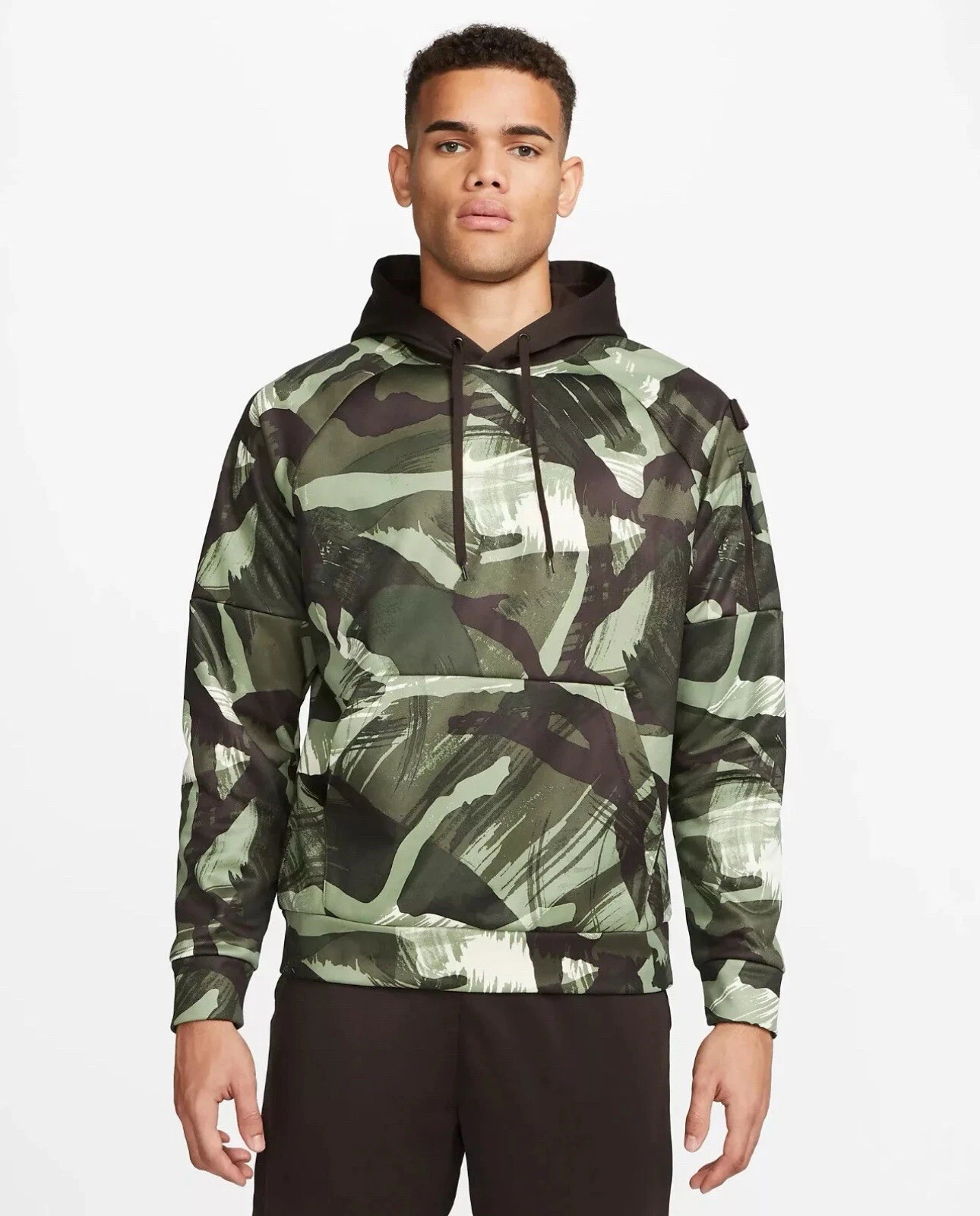 Nike Men's Large Tall Therma-FIT​ Allover Camo Fitness Hoodie DQ6949-220 New