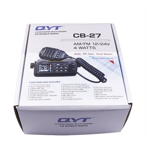 QYT CB-27 Radio cb 26,965-27,405MHz AM/FM 12/24V 4W Shortware Citizen Band - Zdjęcie 4 z 6