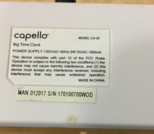 Capello Extra Large Display Digital Dual Alarm Clock White/wood Grain Pine.w B. - Picture 6 of 7