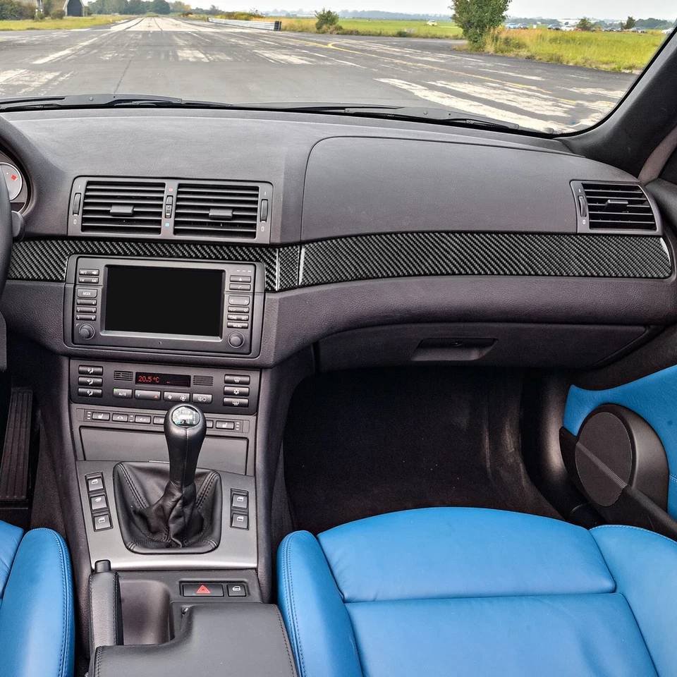 Cubierta interior del panel del tablero de instrumentos de fibra de carbono 4 piezas para BMW Serie 3 M3 E46 98-05 Foto 4 de 4