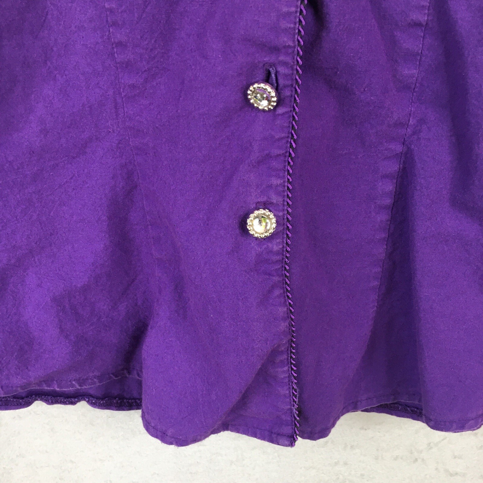 Vintage Lilia Smitty Western Shirt Womens Medium Purple Black 80s