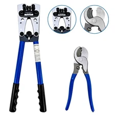 Wire Terminal Crimper & Cable Cutter Battery Cable Lug Crimping Tool for 6-50mm²