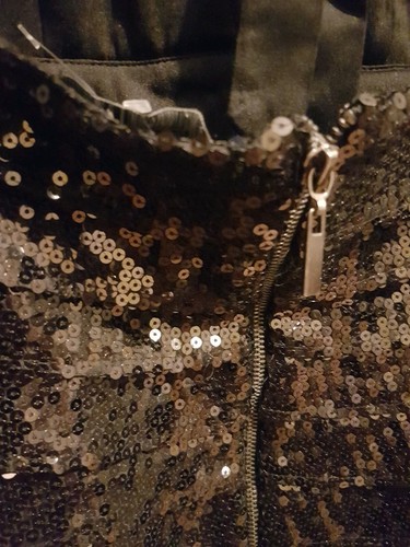 Used Small Petite Black Sequin Forever 21 Mini Dress - Picture 3 of 3