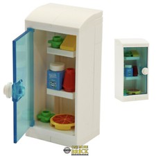 Fridge - Kitchen fridge with food items (pizza, milk etc) | All parts LEGO