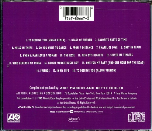 CD Bette Midler - Experience The Devine - Greatest Hits - Imagen 2 de 2